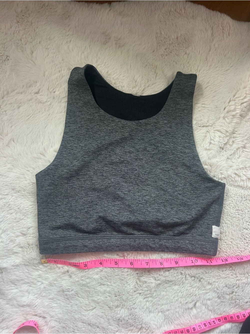 Vuori Charcoal Heather Cropped Tank XS